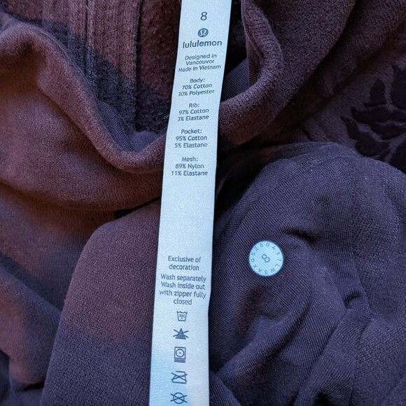 Lululemon Floral Flock Pullover Sweatshirt Black Cherry - Picture 4 of 7